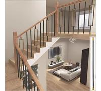 Postes para pasamanos de escaleras, 1/2/5/10 Piezas por Paquete, Postes de Metal para pasamanos, Aptos para Uso en Interiores, Postes Modernos Huecos para pasamanos, con Soportes Planos y Cl