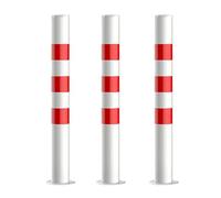 Postes portátiles de control multitudes con base fija, ideales for estacionamientos, gestión tráfico y zonas obras(White (3pcs))