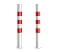 Postes portátiles de control multitudes con base fija, ideales for estacionamientos, gestión tráfico y zonas obras(White (2pcs))