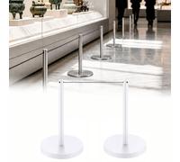 Postes separadores de 17.7 pulgadas - Conjunto de postes para control de multitudes - Para exposiciones de automóviles, galerías de arte y museos(White,Diameter 38mm)