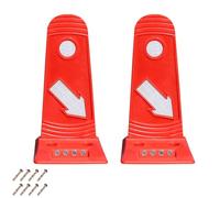 Postes Separadores de 29 Cm con Base, Conos Señalizacion con Bandas y Esferas Reflectantes, para Uso en Carreteras, Estacionamientos y Obras de Construcción(Red)
