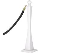 Postes Separadores de Control de Multitudes con Cuerdas de 1,5 M, Postes de 1 M de Altura, Barreras de Control de Multitudes con Base Resistente para Hoteles, Bodas, Museos(White)