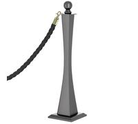 Postes Separadores de Control de Multitudes con Cuerdas de 1,5 M, Postes de 1 M de Altura, Barreras de Control de Multitudes con Base Resistente para Hoteles, Bodas, Museos(Black)