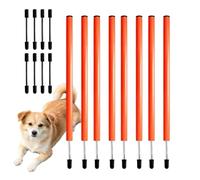 Postes Slalom Agility para Perros kit ligero y portátil de ejercicio | postes de agility canino para Ejercicios de Cruce en Hierba, Tierra, Jardín, Césped y Patio