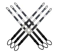 Postes telescópicos de Seguridad para barreras, de 1,5 a 3 Metros, Juego de 6 Unidades Multicolor (Blanco y Negro): barreras retráctiles Tipo Cono de tráfico para Control de multitudes y Eve
