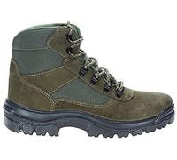 POSTIGO: Botas de Trekking para Montaña Senderismo Acampadas y Trabajo - Unisex para Niños y Adultos - Piel Serraje y Nailon - Gran Resistencia y Agarre. Verde Talla 43