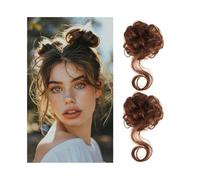 Postizo 2 extensiones de cabello sintético ondulado, rizado y con banda elástica. Uso diario(2-30)