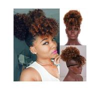 Postizo Coleta afro con flequillo, sintética, rizada, con cordón ajustable, con clip Uso diario(1BT30)