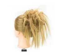 Postizo Coletero 2 uds moño de pelo desordenado pieza Updo falso Scrunchies extensión ondulado rizado postizos cola de caballo moño diadema for mujeres Moño Postizo de Pelo(Ash Blonde)