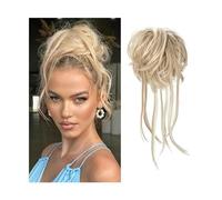 Postizo Coletero Extensiones de moño de pelo rizado con colas rectas, coleteros for mujer Moño Postizo de Pelo