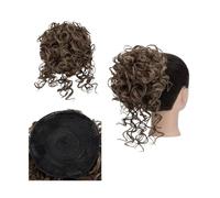 Postizo Coletero Extensiones de moño de pelo rizado desordenado, coleta sintética con cordón, 90g, moño grande ondulado, piezas de cabello Updo for mujer Moño Postizo de Pelo(8-26)