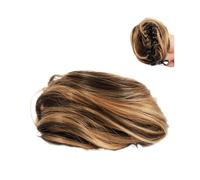 Postizo Coletero Mini pinza de garra en orejas de gato desordenadas, pelo sintético corto, extensión de pelo de moño, pinza de rosquilla Updo en postizo for mujer Moño Postizo de Pelo(FB001-106)