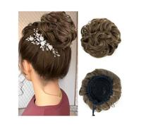 Postizo Coletero Moño de pelo desordenado, pieza de pelo, cordón elástico, Scrunchies, Updos, extensión de moño de pelo sintético ondulado rizado for mujer, uso diario Moño Postizo de Pelo(6)