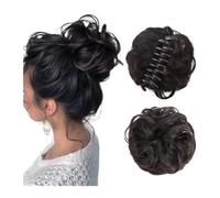 Postizo Coletero Moño de pelo sintético con pinza for mujer, pieza de pelo de moño, moño rizado y desordenado, extensiones de cabello con cola de caballo Moño Postizo de Pelo(1B/30HL)