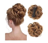 Postizo Coletero Moño de pelo sintético con pinza for mujer, pieza de pelo de moño, moño rizado y desordenado, extensiones de cabello con cola de caballo Moño Postizo de Pelo(T27/30/4)