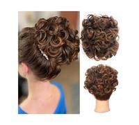 Postizo Coletero Moño rizado de pelo grande desordenado con Clips de peine en la cubierta de la cola del pelo extensión de cola de caballo piezas de cabello Natural sintético Moño Postizo de Pelo(4AT3