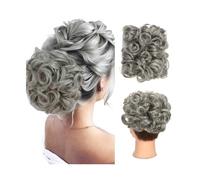 Postizo Coletero Moño rizado de pelo grande desordenado con Clips de peine en la cubierta de la cola del pelo extensión de cola de caballo piezas de cabello Natural sintético Moño Postizo de Pelo(Dimg