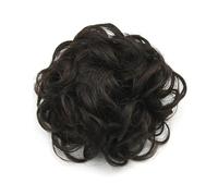Postizo Coletero Moño rizado desordenado, moño de pelo negro y marrón, banda de goma, moño for el pelo, rodillo de donut, pieza for el cabello Moño Postizo de Pelo(Dark Brown)