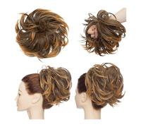 Postizo Coletero Moño sintético esponjoso con banda elástica despeinado moño desordenado pelo Updo moño cola de caballo postizo for mujeres 85g Moño Postizo de Pelo(1846)