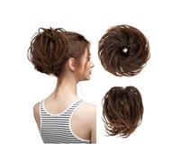 Postizo Coletero Moño sintético falso desordenado for mujer, banda rizada, Scrunchie, envoltura, pieza elástica, moño de pelo, cola Cheveux, Updo for mujer Moño Postizo de Pelo(1BT30)