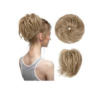 Postizo Coletero Moño sintético falso desordenado for mujer, banda rizada, Scrunchie, envoltura, pieza elástica, moño de pelo, cola Cheveux, Updo for mujer Moño Postizo de Pelo(Ash blonde)
