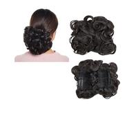 Postizo Coletero Peine sintético grande con Clip for extensión de cabello rizado, piezas de cabello de moño, cubierta Updo for mujer, extensión de cabello, moño Moño Postizo de Pelo(Dark brown)