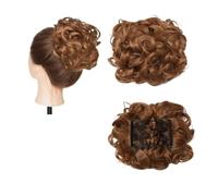Postizo Coletero Peine sintético grande con Clip for extensión de cabello rizado, piezas de cabello de moño, cubierta Updo for mujer, extensión de cabello, moño Moño Postizo de Pelo(Light auburn)