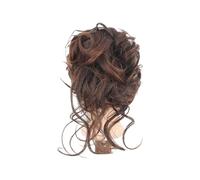 Postizo Coletero Peluca con clip, esponjosa, suave al tacto, aspecto Natural realista, horquillas for mujer, peluca negra y marrón for uso femenino Moño Postizo de Pelo(Light Brown)