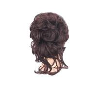 Postizo Coletero Peluca con clip, esponjosa, suave al tacto, aspecto Natural realista, horquillas for mujer, peluca negra y marrón for uso femenino Moño Postizo de Pelo(Dark Brown)