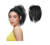 Postizo Coletero Pieza de pelo de moño desordenado, Clip de garra, extensiones de moño de pelo desordenado, Updo despeinado, piezas de cabello rizado ondulado for mujeres, Clip de garra, moño de cola
