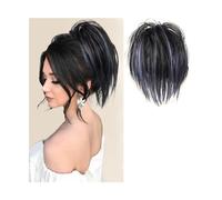 Postizo Coletero Pieza de pelo de moño desordenado, Clip de garra, extensiones de moño de pelo desordenado, Updo despeinado, piezas de cabello rizado ondulado for mujeres, Clip de garra, moño de cola
