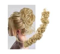 Postizo Coletero Pieza de pelo de moño desordenado, extensiones de moño de pelo ondulado y rizado, extensiones largas de cola de caballo, cola de caballo DIY, envoltura alrededor del cabello de moño M