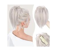 Postizo Coletero Pieza de pelo de moño desordenado, pinza en forma de garra, moño for el pelo, pieza de pelo for mujer, extensión de cola de caballo alta, corta y recta, pelo sintético Updo despeinado