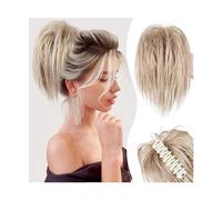 Postizo Coletero Pieza de pelo de moño desordenado, pinza en forma de garra, moño for el pelo, pieza de pelo for mujer, extensión de cola de caballo alta, corta y recta, pelo sintético Updo despeinado