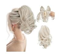 Postizo Coletero Pinza de garra sintética Diy for extensiones de cabello de cola de caballo, moño de pelo falso, negro, Rubio, pelo Natural, coleta falsa for mujer Moño Postizo de Pelo(Cold Blonde)