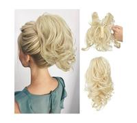 Postizo Coletero Pinza de garra sintética Diy for extensiones de cabello de cola de caballo, moño de pelo falso, negro, Rubio, pelo Natural, coleta falsa for mujer Moño Postizo de Pelo(613)