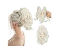 Postizo Coletero Pinza de garra sintética Diy for extensiones de cabello de cola de caballo, moño de pelo falso, negro, Rubio, pelo Natural, coleta falsa for mujer Moño Postizo de Pelo(60)