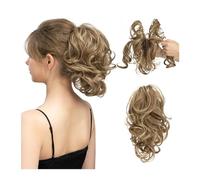 Postizo Coletero Pinza de garra sintética Diy for extensiones de cabello de cola de caballo, moño de pelo falso, negro, Rubio, pelo Natural, coleta falsa for mujer Moño Postizo de Pelo(10H24B)