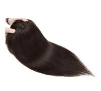 Postizo de cabello humano de 8,5 x 8,5 cm con flequillo for mujer. Peluca de cabello humano natural for uso diario. para mujeres encantadoras(2#,16inch)