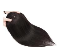 Postizo de cabello humano de 8,5 x 8,5 cm con flequillo for mujer. Peluca de cabello humano natural for uso diario. para mujeres encantadoras(Dark Brown,10inch)