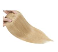 Postizo de cabello humano de 8,5 x 8,5 cm con flequillo for mujer. Peluca de cabello humano natural for uso diario. para mujeres encantadoras(Dark Blonde,12inch)