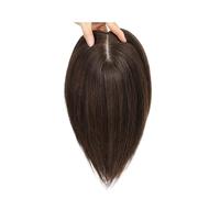 Postizo de cabello humano for mujer - Base de encaje de 10 x 12 cm, densidad 150, pieza de cabello Remy for cabello fino(10inch,Brown No Bangs)