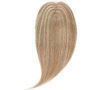 Postizo de cabello humano real for mujer, 13 x 15 cm, aspecto natural, con clips, ligero y cómodo, ideal for uso diario, añade volumen y cobertura.(Golden BrownBleach Blonde,8 inch)