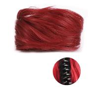 Postizo de moño 1/2 PCS Mini Clip de Garra en Orejas Sucias y de Gato Extensiones de Moño de Cabello Ondulado Rizado Corto Sintético Accesorio de Peluca Postizos Updo for Mujeres Niñas Pelo De Moño (