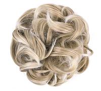Postizo de moño 1 extensiones de pelo grueso for uso diario, moño desordenado, moño de pelo desordenado, coleteros sintéticos ondulados y rizados Pelo De Moño (Color : 27T613)
