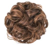 Postizo de moño 1 extensiones de pelo grueso for uso diario, moño desordenado, moño de pelo desordenado, coleteros sintéticos ondulados y rizados Pelo De Moño (Color : 6AH27)