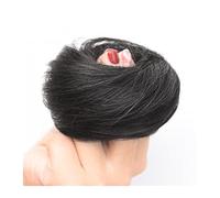 Postizo de moño 1 Uds. De postizos de pelo falso con bandas elásticas, moño de Donut, moños de pelo sintético for mujer, pelo liso, coleta Pelo De Moño (Color : Dark brown)