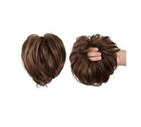 Postizo de moño Bollos de pelo liso pieza de pelo moño desordenado sintético con banda de goma elástica extensión de moño postizos de cola de caballo for mujeres Pelo De Moño (Color : Medium ash brow