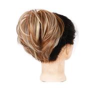 Postizo de moño Extensión de cola de caballo for moño de pelo desordenado, postizo sintético recto, extensiones de moño de cola de caballo cortas, accesorios for el cabello, coletero elástico for muje