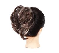 Postizo de moño Extensión de cola de caballo for moño de pelo desordenado, postizo sintético recto, extensiones de moño de cola de caballo cortas, accesorios for el cabello, coletero elástico for muje